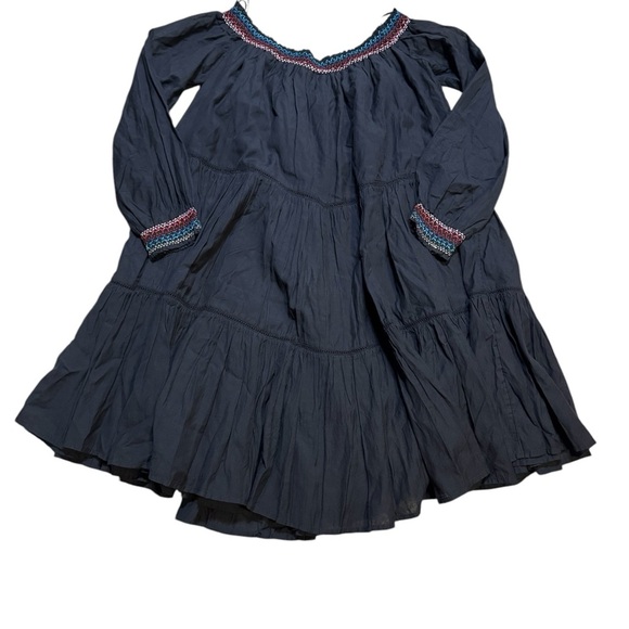 👗🌸‎ Free People Embroidered Off Shoulder Black Mini Dress / Top XS 🌸👗 - Picture 4 of 6